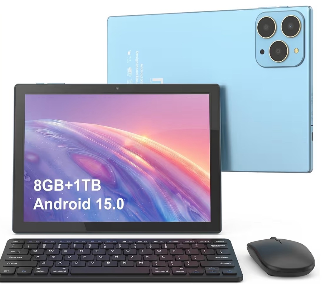 Cm8700plus android 15 tablet pc, 10.1 inches dual camera sim support 8gb+1tb lar